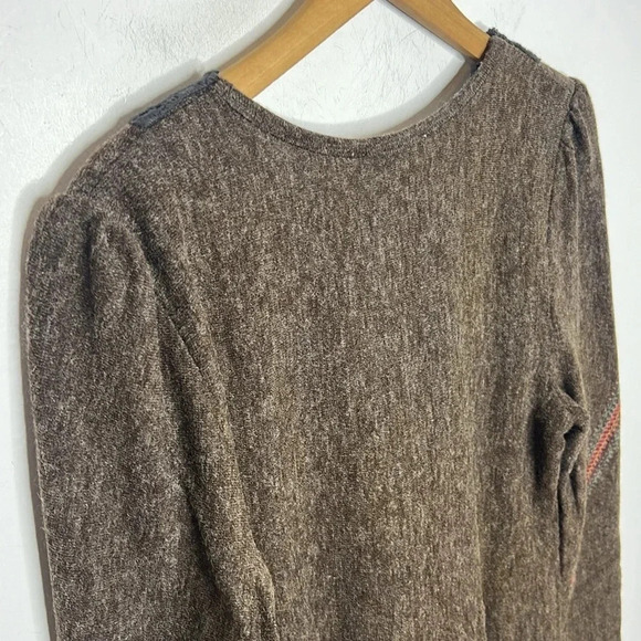 ARYEH Boho Artsy Peasant Floral Print Lace Crochet Mixed Media Long Sleeve Dress - Picture 5 of 10